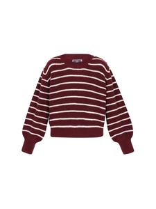 DreiMaster Женский свитер винно-красного и кремового цвета