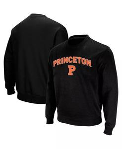 Мужская черная толстовка Princeton Tigers Arch & Logo с круглым вырезом Colosseum