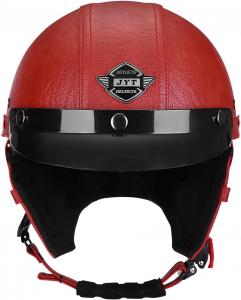 Шлем кожаный Woljay PG109 для скутера, красный