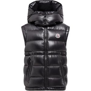 Пуховик Ania с капюшоном, детская пуховая жилетка Moncler, черный