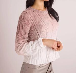 Кабельный свитер с круглым вырезом в омбре цвета мокко Bella Dahl