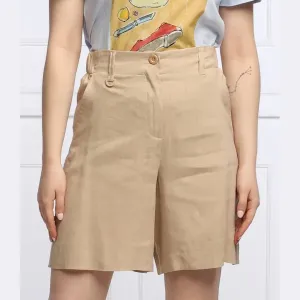 Льняные шорты стандартного кроя Marella, бежевый