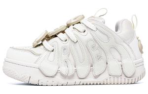 Скейтерские 001 Абразивоустойчивые Кроссовки Лоу Топ Унисекс Кремово-Белые