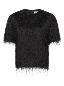 Футболка Zaro с короткими рукавами и бахромой LouLou de Saison, черный