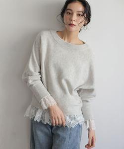 Вязаный свитер с вырезом-лодочкой из смеси шерсти и кашемира Suite L, цвет Light Gray [003]