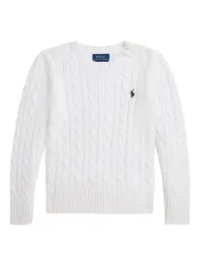 Свитер фактурной вязки POLO RALPH LAUREN KIDS, белый