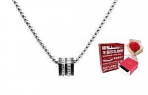 DAP Титановое стальное колье унисекс серебристого цвета