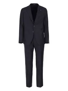 Костюм в тонкую полоску с заостренными лацканами Tagliatore, синий