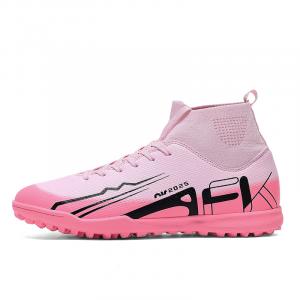 Футбольные бутсы для детей и подростков с амортизацией, износостойкостью, поддержкой баланса и высоким верхом Peter pan, розовый