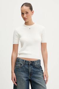 Хлопковый свитер Tommy Jeans, бежевый