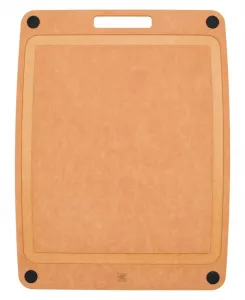 Разделочная доска из растительного волокна, 43 x 33 см, натурального цвета, с желобками для сбора сока и силиконовыми ножками Zwilling, Slate