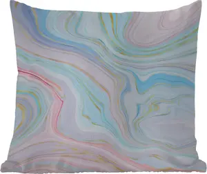 Подушка для улицы - Мрамор - Пастель - Узор - Абстрактный - 50x50 см - Устойчива к атмосферным воздействиям - Подушка для отдыха - Удобная - Подушка с изображением MuchoWow