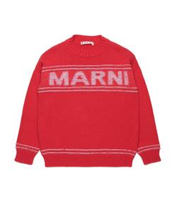 Вязаный свитер с логотипом бренда MARNI для детей и подростков