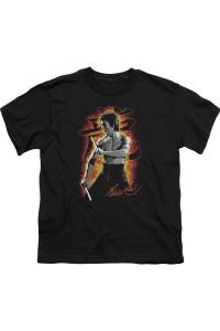 Футболка с коротким рукавом Bruce Lee Dragon Fire для детей Gildan, черный