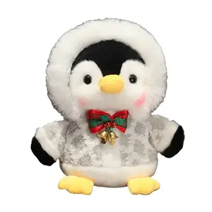 Милые рождественские пингвины плюшевые куклы высота 22см OU DI PIG, серебро