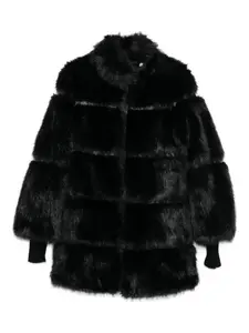 Куртка-миди из искусственного меха Patrizia Pepe, черный