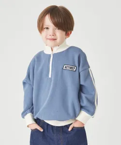 Пуловер с флисовой подкладкой и застежкой-молнией до середины груди Ever Closet, цвет Matte Blue