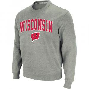 Мужской свитшот с круглым вырезом Colosseum Heather Grey Wisconsin Badgers Arch & Logo, цвет Wis Grey