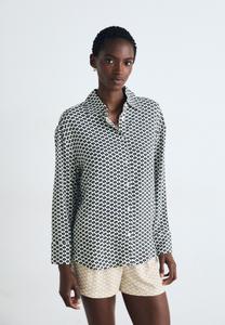 Пижамный топ LASCANA LONGSLEEVE, Black/White/Black