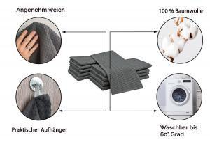 Чайные полотенца набор  Zollner, серо-коричневый