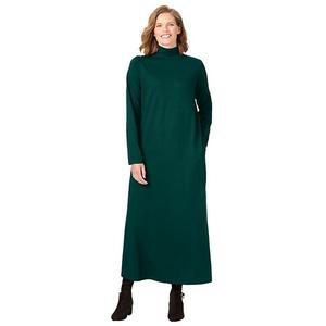 Платье Plus size с воротником-стойкой Woman Within, Emerald Green