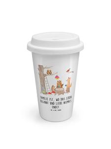 Mr. & Mrs. Panda Белая термокружка для пикника с изображением лесных животных и надписью