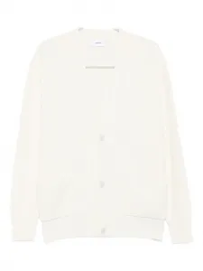 Кардиган в рубчик с застежкой на пуговицы спереди Lardini, нейтральный