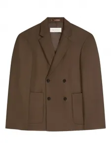 Шерстяной двубортный пиджак DRIES VAN NOTEN, коричневый