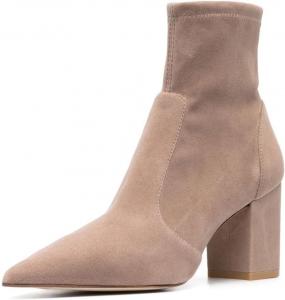 Женские ботильоны FOWT с заостренным носком и высокой массивной подошвой, на высоком каблуке, модные осенние и зимние сапожки, размеры 4-16 (США), Light Brown