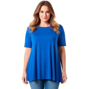 Женская туника plus size с лодочкой и расклешенным низом Avenue, Dark Sapphire