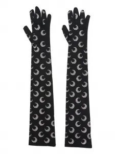 Перчатки со стразами Marine Serre, черный