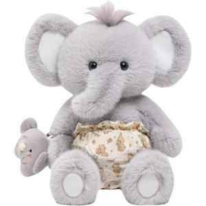 Плюшевая кукла Bear Bunny Kitten Multi Style Good Night Soothing Collection Healing Companion высотой 45 см JTOP, Good Night Collection-Little Elephant серыйPlayful (with Bubble Pendants)