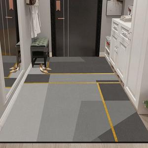 Budis Ковер 100х160 см для прихожей, ванной и туалета, впитывающий, нескользящий, с золотой линией и лавовым наполнителем [Non-Slip Tech Fabric]