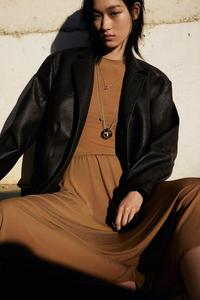 Однобортный блейзер H&M, коричневый