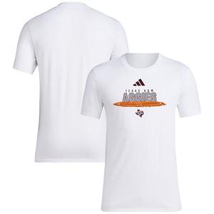 Мужская футболка adidas white texas a&m aggies softball pitcher's circle Unbranded