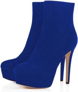 Женские ботильоны YDN на высоком каблуке-стилетто с платформой, округлым носком, боковой молнией, зимние модные офисные и вечерние туфли