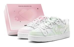 Кроссовки Nike Court Borough Skateboarding Shoes Women's Low-top Pink, желтый