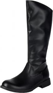 Мужские винтажные сапоги для верховой езды с округлым носком, средней толщины каблуком и застежкой-молнией, ретро стиль для конного спорта, повседневная носка, высокие сапоги Generic, черный