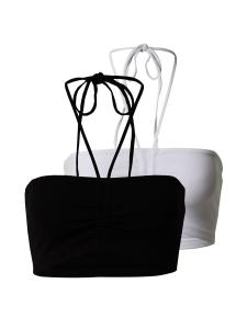 Топ Gina Tricot ARONIA, черный/белый