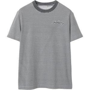 Футболка с логотипом и полосками Burberry, серый