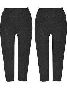 Леггинсы-капри из одинарного джерси, комплект из 2 пар, антрацитовый пестрый Erwin Müller