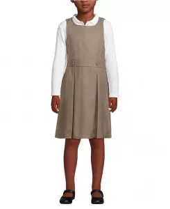 Детский джемпер для девочек до колена Lands' End, загар/бежевый