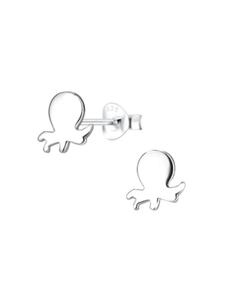 Alexander York Серьги-гвоздики в виде осьминога из серебра 925 пробы, комплект из 2 штук