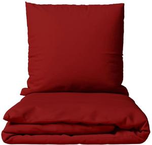 Комплект постельного белья Renforce 155х220 см 80х80 см красный однотонный 100% хлопок на молнии leonado vicenti