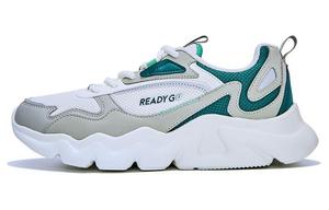 Амортизирующие износостойкие низкие кроссовки для бега мужские белый серый зеленый QIAODAN