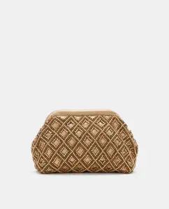 Женский клатч с инкрустацией Woman Fiesta El Corte Inglés, темно-золотой