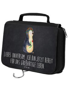 Mr. & Mrs. Panda Косметичка, пингвин, цветы, надпись на доске