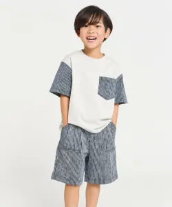 Шорты с принтом «гикори» Comme Ca Ism, цвет Navy