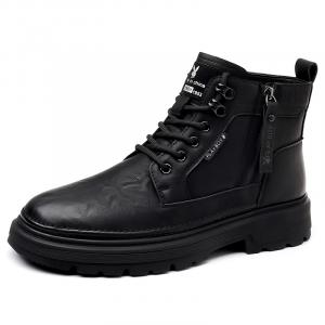 Playboy Короткие мартинсы на низком каблуке мужские черные всесезонные, цвет Black (All-Season)