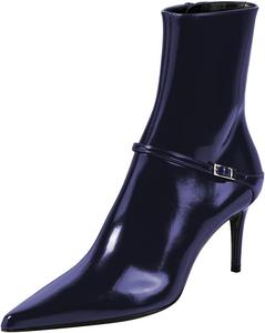 Женские ботильоны FOWT с заостренным носком, средней высоты каблук, средняя голень, с ремешками и боковой молнией, обувь для офиса и повседневной носки, размеры 4-16 US, Navy